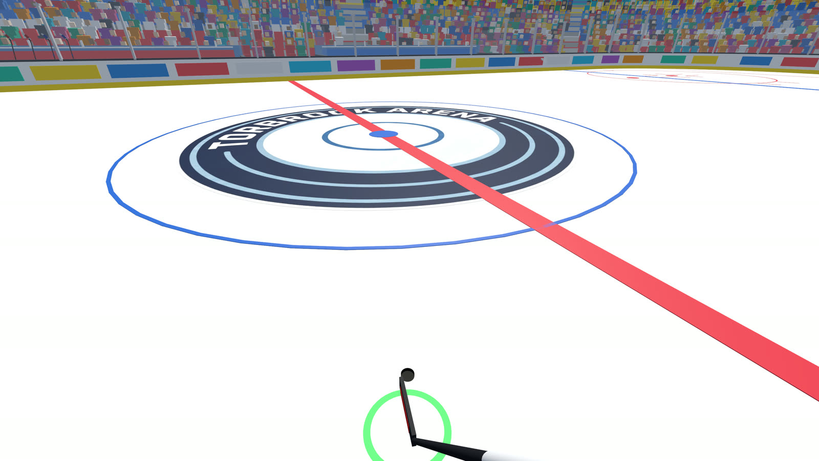 Stickhandling across centre ice