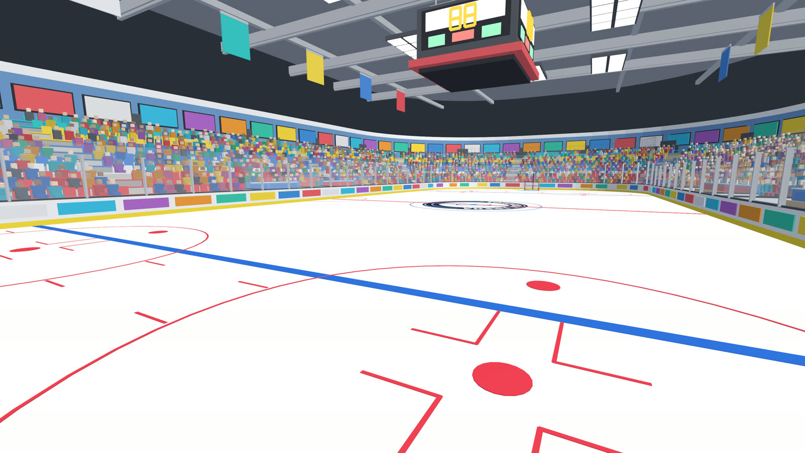 Wide view of the full rink